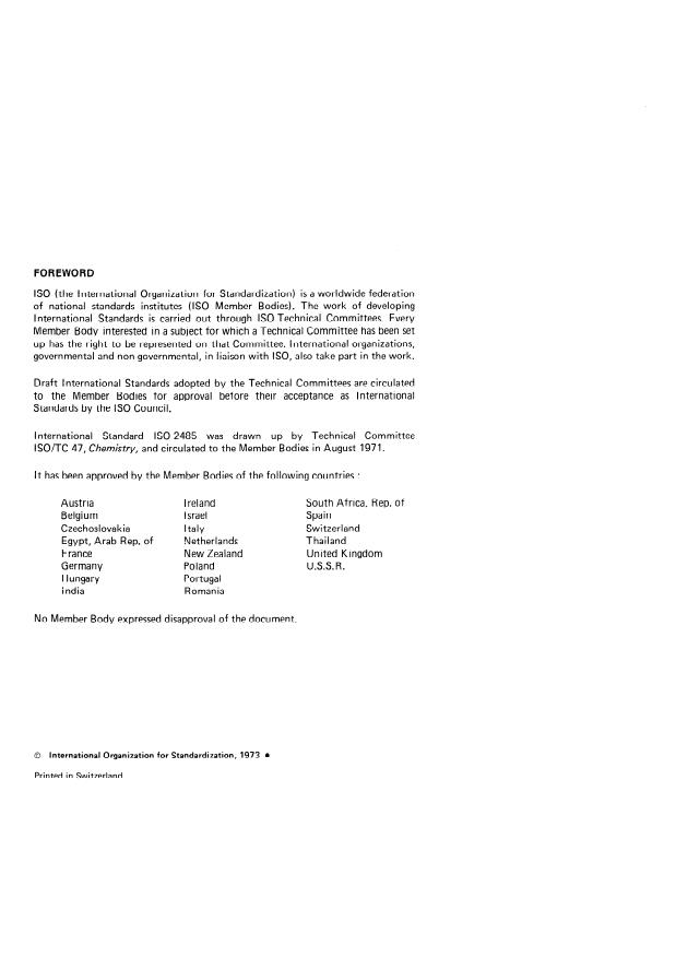 ISO 2485:1973 ISO 2485:1973 - Potassium sulphate for industrial use -- Determination of potassium content -- Gravimetric method as potassium tetraphenylborate - Page 2 preview
