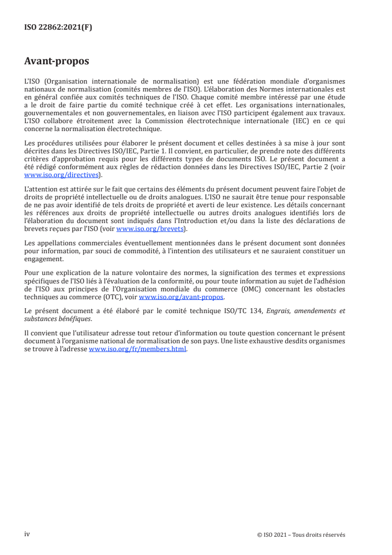 ISO 22862:2021 ISO 22862:2021 - Engrais et amendements — Engrais composé — Exigences générales
Released:11/8/2021 - Page 4 preview