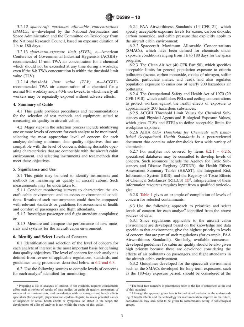 ASTM D6399-10 - Standard Guide for Selecting Instruments and Methods for Measuring Air Quality In Aircraft Cabins