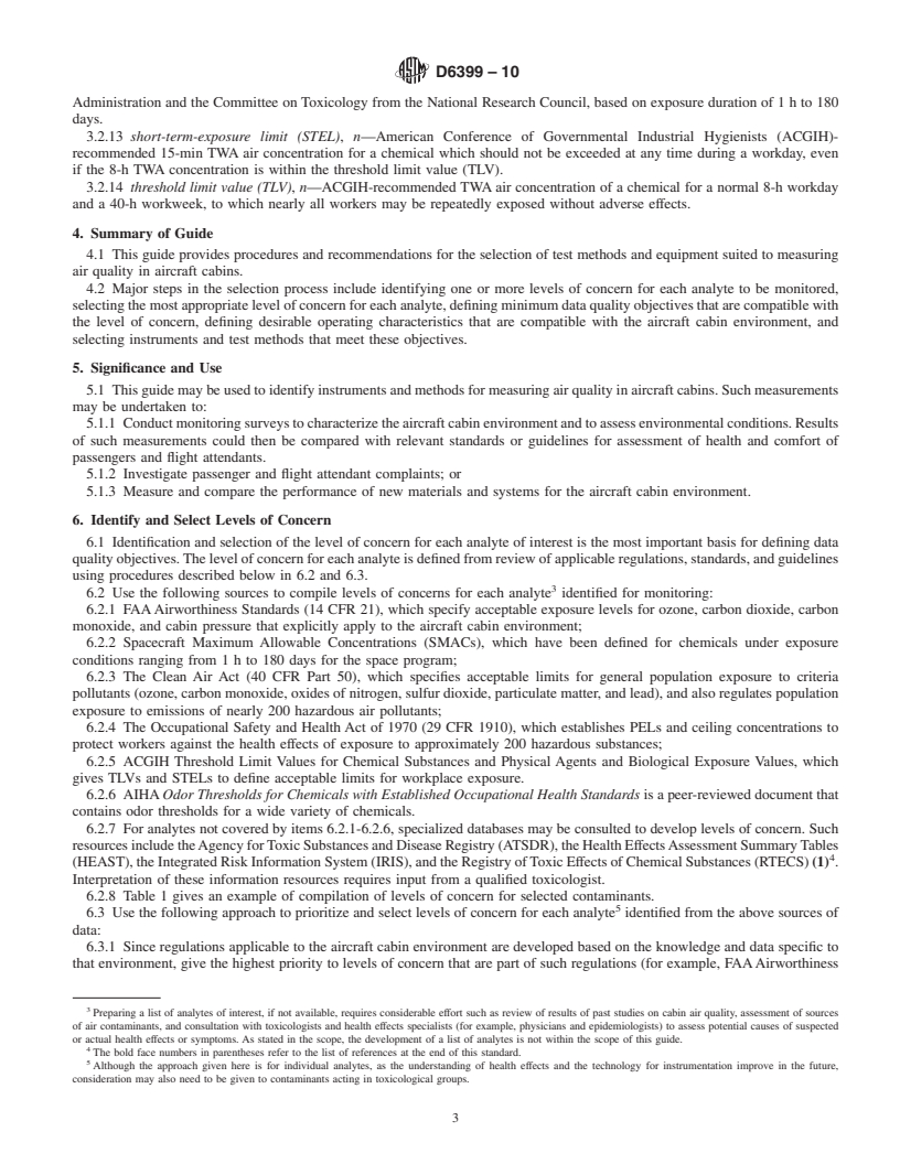 REDLINE ASTM D6399-10 - Standard Guide for Selecting Instruments and Methods for Measuring Air Quality In Aircraft Cabins