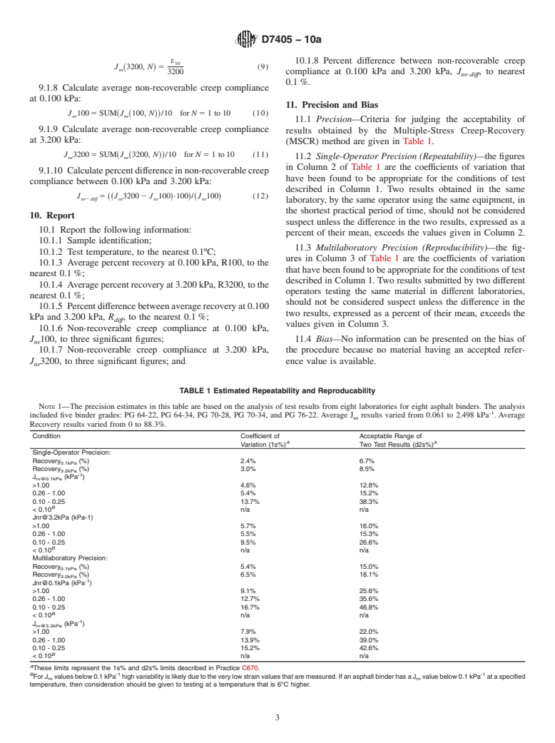 ASTM D7405-10a - Standard Test Method for Multiple Stress Creep and Recovery (MSCR) of Asphalt Binder Using a  Dynamic Shear Rheometer  <a href="#fn00002"></a>