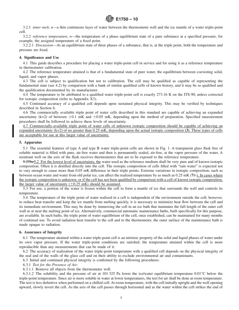 REDLINE ASTM E1750-10 - Standard Guide for Use of Water Triple Point Cells