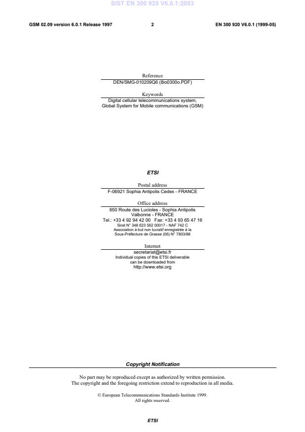 SIST EN 300 920 V6.0.1:2003 SIST EN 300 920 V6.0.1:2003 - Page 4 preview
