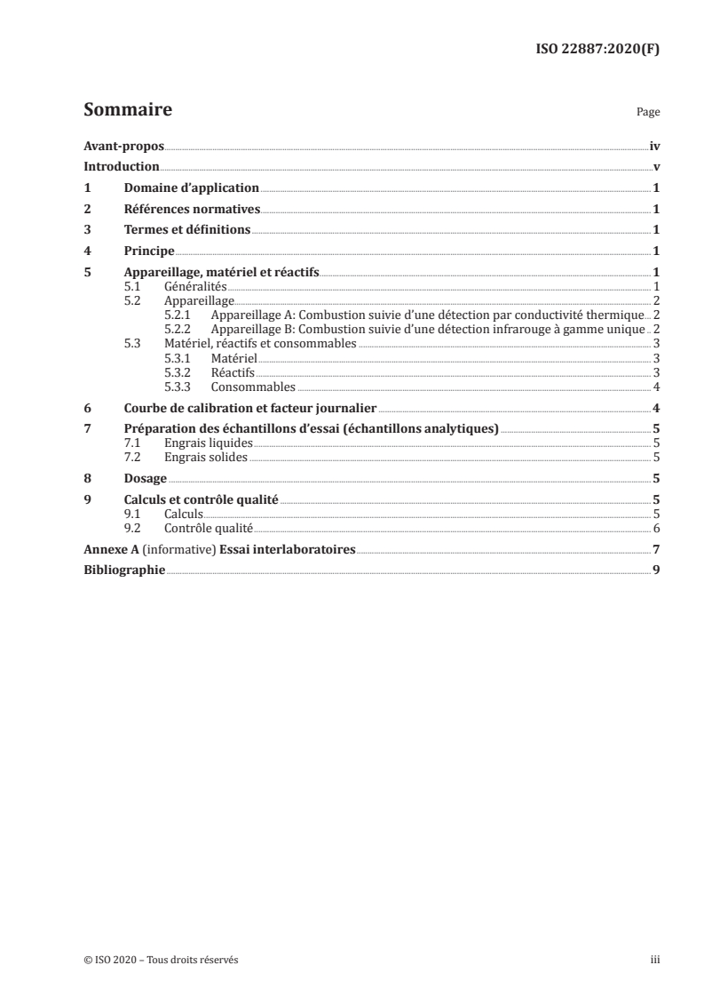 ISO 22887:2020 ISO 22887:2020 - Dosage du soufre total dans les engrais par combustion à haute température
Released:11/23/2020