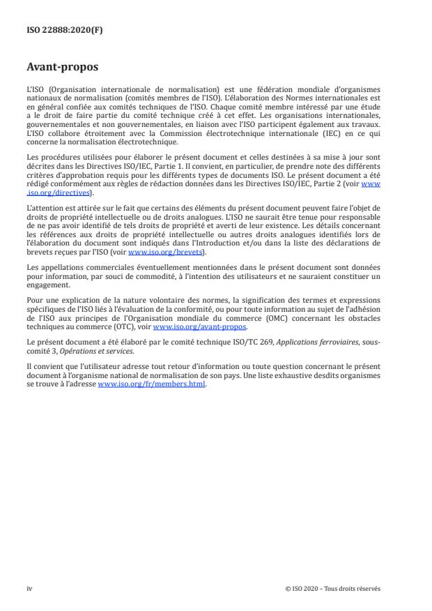 ISO 22888:2020 ISO 22888:2020 - Applications ferroviaires -- Planification des concepts d'exploitation en cas de séisme - Page 4 preview