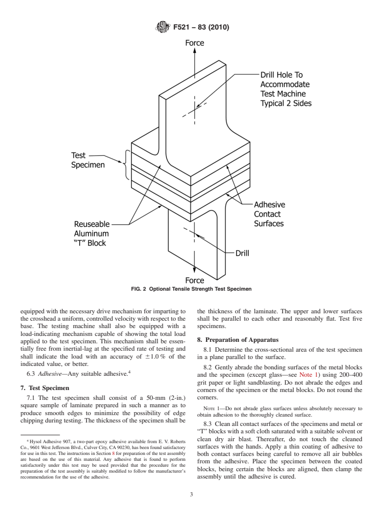 ASTM F521-83(2010) - Standard Test Methods for Bond Integrity of Transparent Laminates