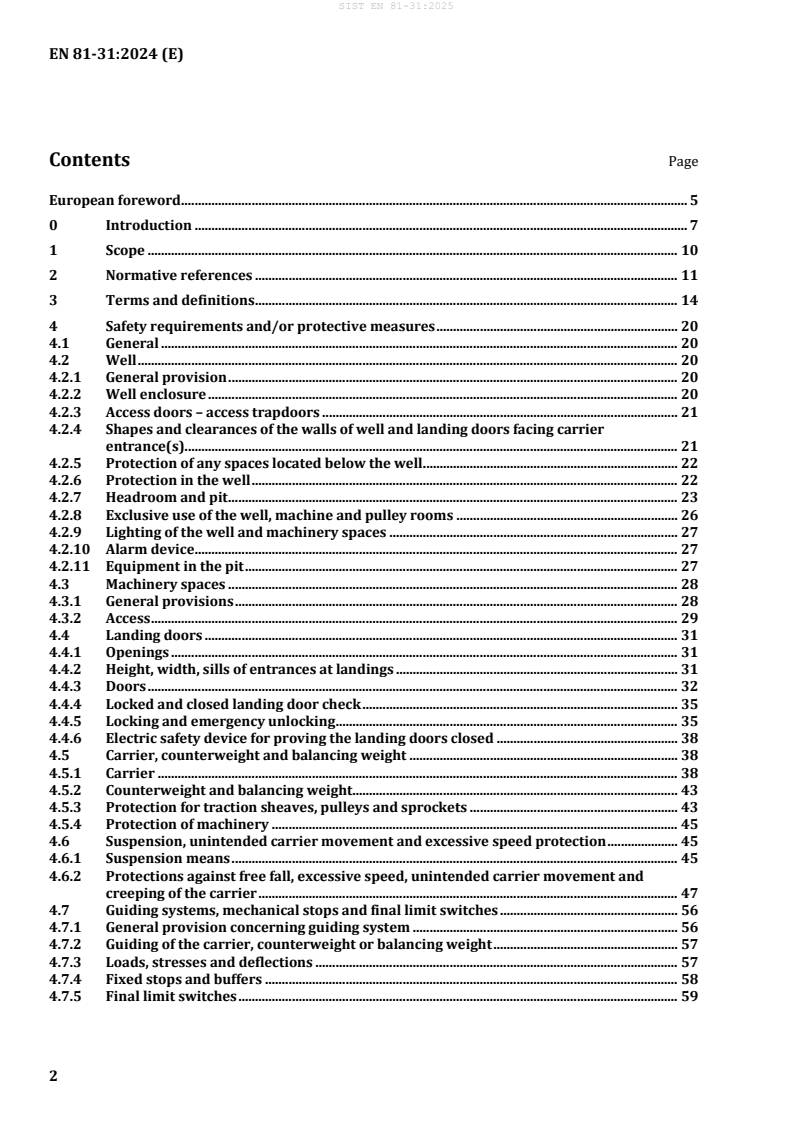 SIST EN 81-31:2025 SIST EN 81-31:2025 - Page 4 preview