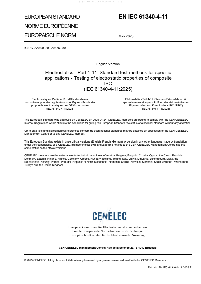 EN IEC 61340-4-11:2025 - BARVE