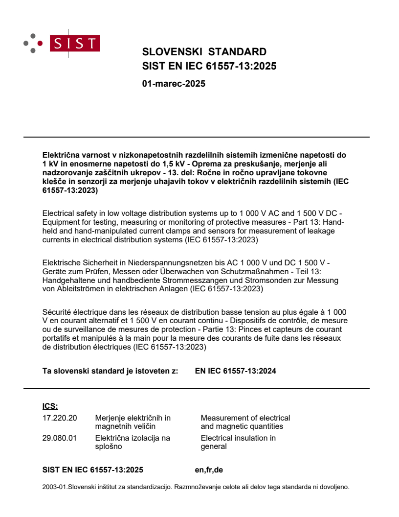 EN IEC 61557-13:2025