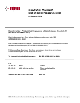 EN IEC 60799:2021/A1:2024 - Page 1 preview