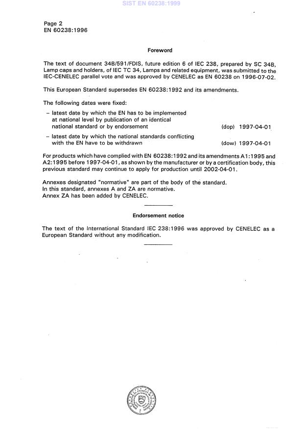EN 60238:1996 EN 60238:1999 - Page 4 preview