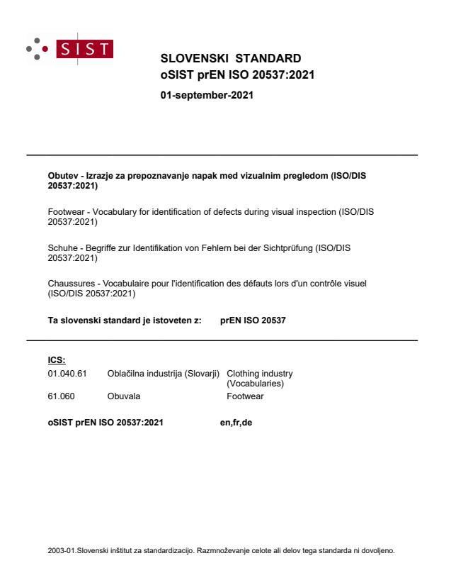 prEN ISO 20537:2021 - BARVE