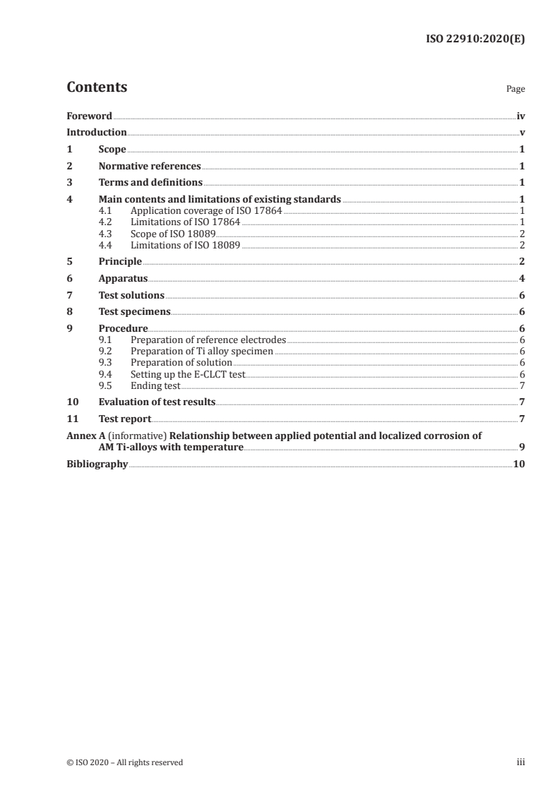 ISO 22910:2020 ISO 22910:2020 - Corrosion of metals and alloys — Measurement of the electrochemical critical localized corrosion temperature (E-CLCT) for Ti alloys fabricated via the additive manufacturing method
Released:8/6/2020