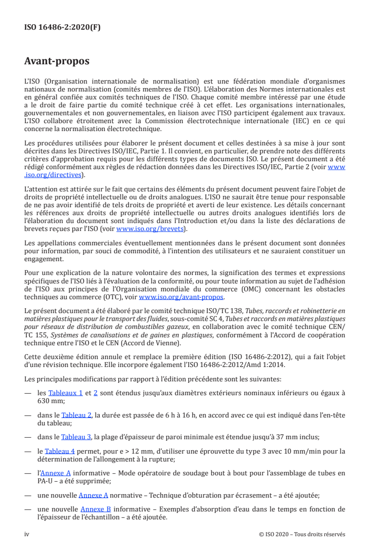 ISO 16486-2:2020 ISO 16486-2:2020 - Systèmes de canalisations en matières plastiques pour la distribution de combustibles gazeux — Systèmes de canalisations en polyamide non plastifié (PA-U) avec assemblages par soudage et assemblages mécaniques — Partie 2: Tubes
Released:9/29/2020 - Page 4 preview