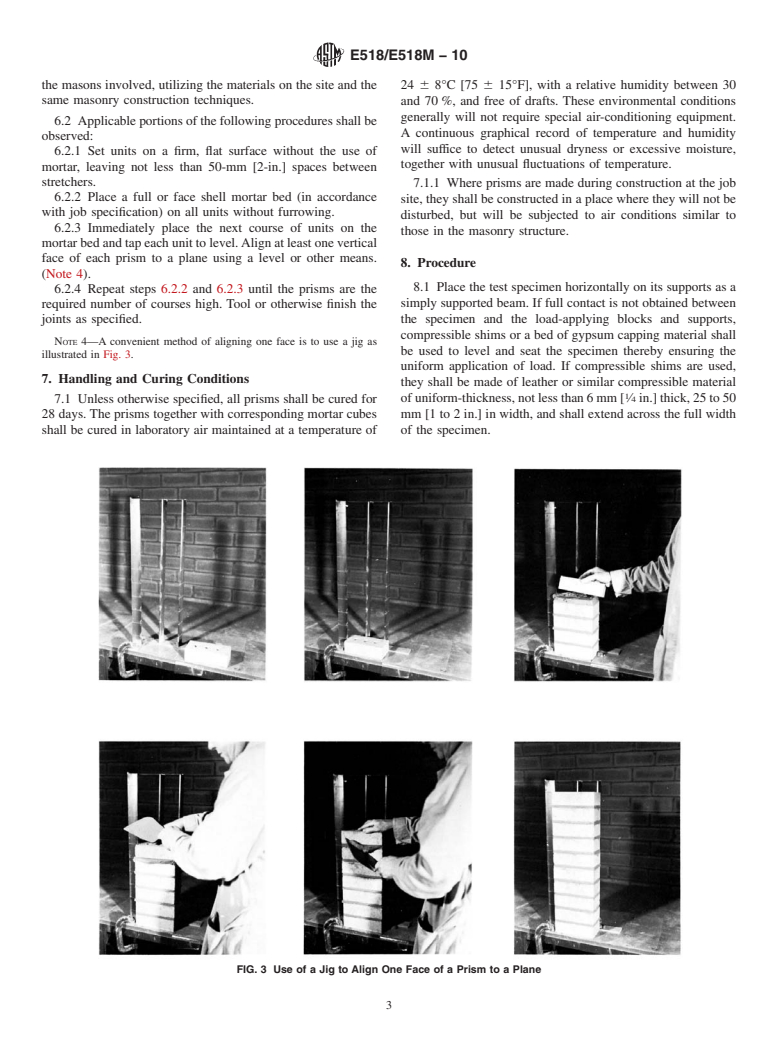 ASTM E518/E518M-10 - Standard Test Methods for Flexural Bond Strength of Masonry