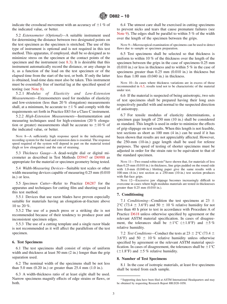 ASTM D882-10 - Standard Test Method for Tensile Properties of Thin Plastic Sheeting