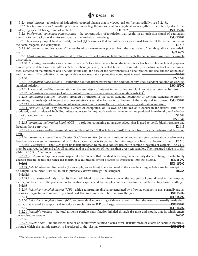 REDLINE ASTM D7035-10 - Standard Test Method for Determination of Metals and Metalloids in Airborne Particulate Matter by Inductively Coupled Plasma Atomic Emission Spectrometry (ICP-AES)