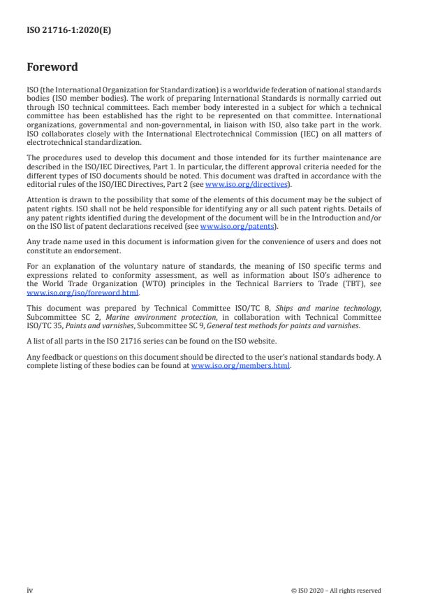 ISO 21716-1:2020 ISO 21716-1:2020 - Ships and marine technology -- Bioassay methods for screening anti-fouling paints - Page 4 preview