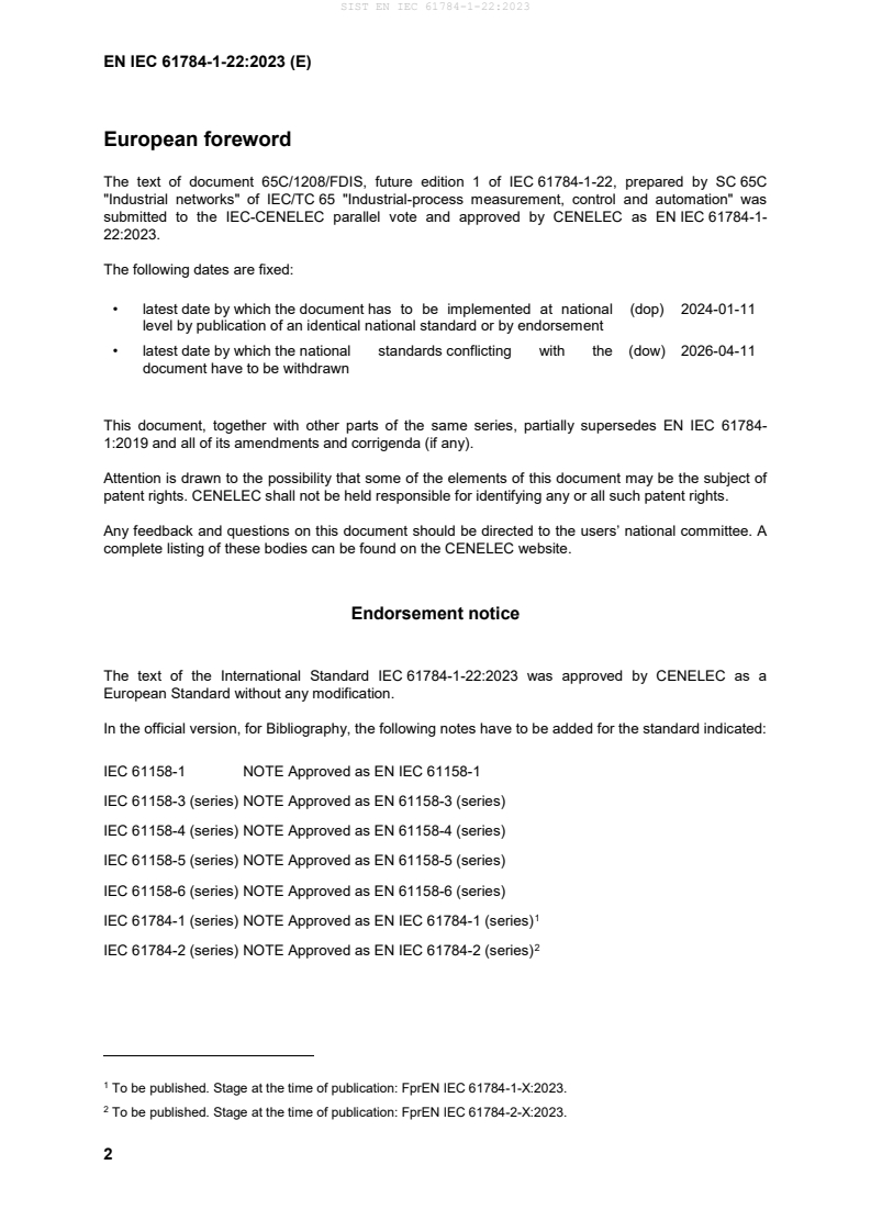 SIST EN IEC 61784-1-22:2023 SIST EN IEC 61784-1-22:2023 - Page 4 preview