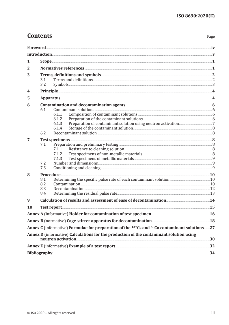 ISO 8690:2020 - Measurement of radioactivity — Gamma ray and beta emitting radionuclides — Test method to assess the ease of decontamination of surface materials
Released:9/1/2020