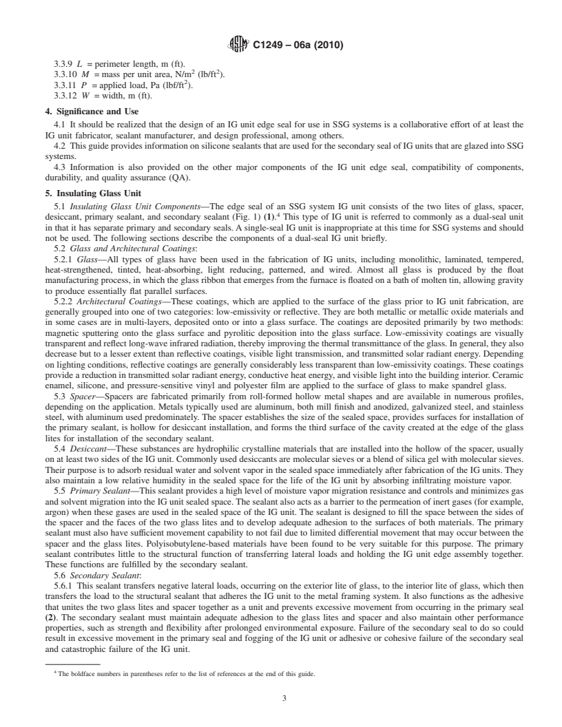 REDLINE ASTM C1249-06a(2010) - Standard Guide for Secondary Seal for Sealed Insulating Glass Units for Structural Sealant Glazing Applications