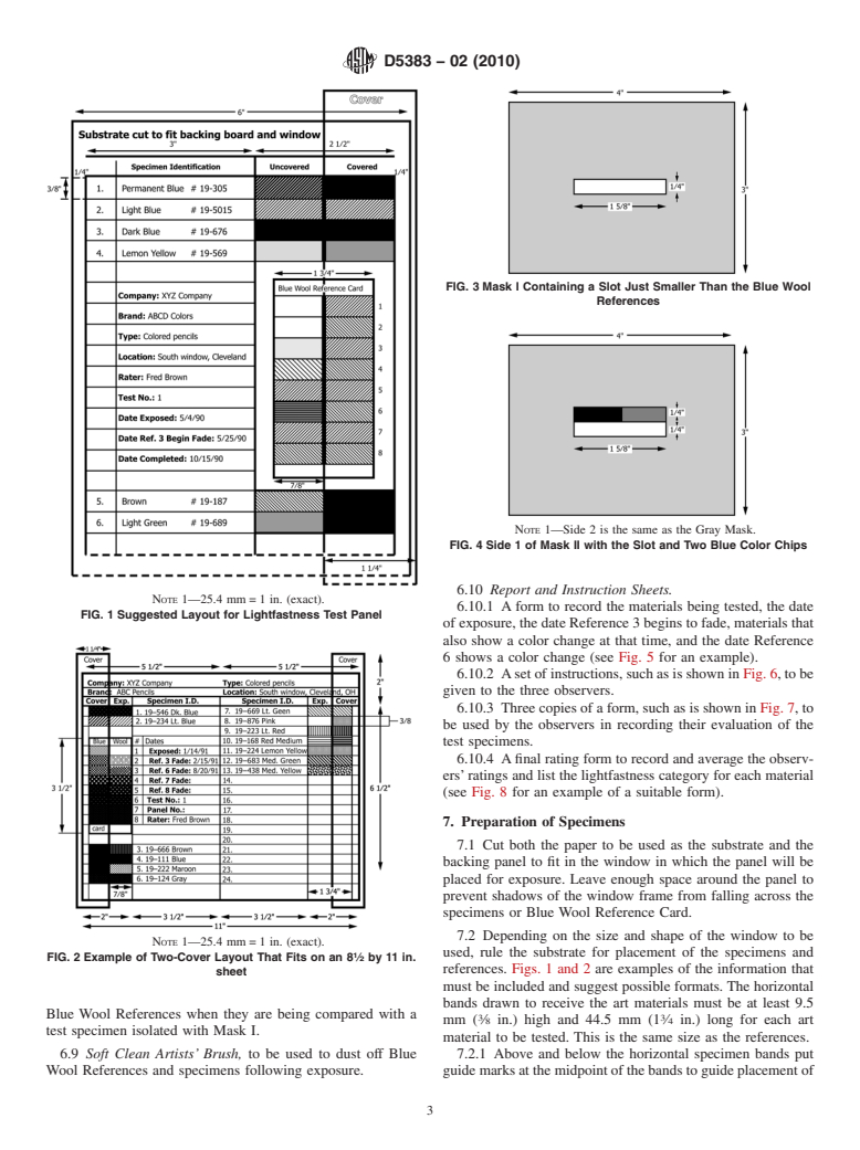 ASTM D5383-02(2010) - Standard Practice for Visual Determination of the Lightfastness of Art Materials by Art Technologists