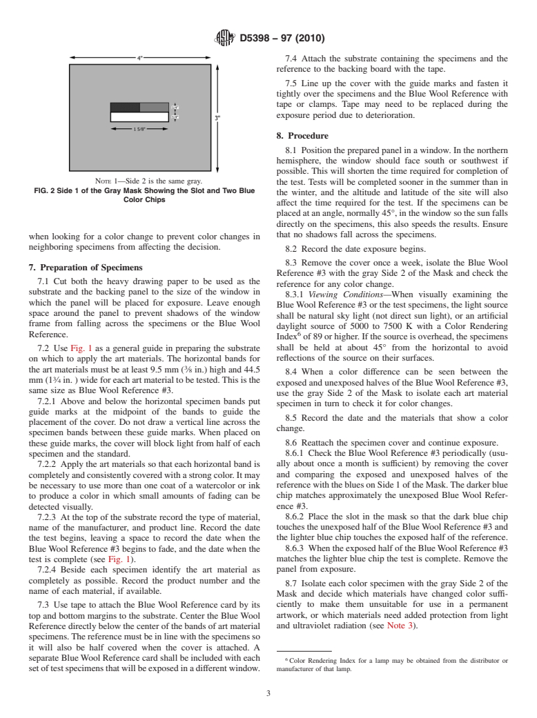 ASTM D5398-97(2010) - Standard Practice for Visual Evaluation of the Lightfastness of Art Materials by the User (Withdrawn 2019)