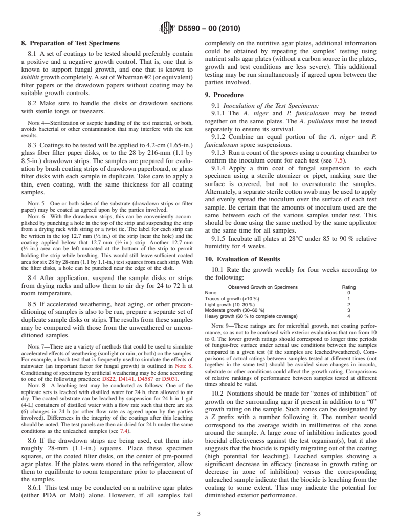 ASTM D5590-00(2010) - Standard Test Method for Determining the Resistance of Paint Films and Related Coatings to Fungal Defacement by Accelerated Four-Week Agar Plate Assay