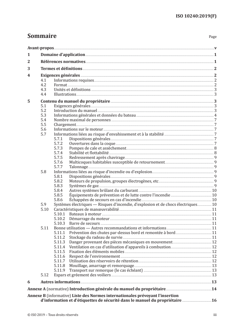 ISO 10240:2019 ISO 10240:2019 - Petits navires — Manuel du propriétaire
Released:12/20/2019