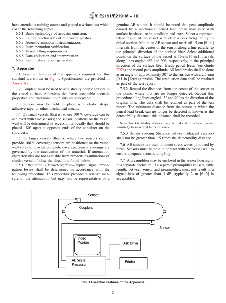 ASTM E2191/E2191M-10 - Standard Practice for Examination of Gas-Filled Filament-Wound Composite Pressure Vessels Using Acoustic Emission