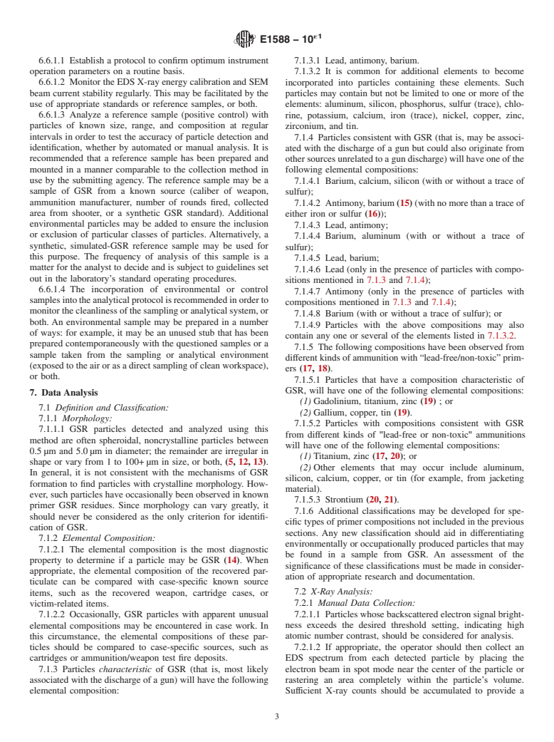 ASTM E1588-10e1 - Standard Guide for  Gunshot Residue Analysis by Scanning Electron Microscopy/ Energy Dispersive X-ray Spectrometry