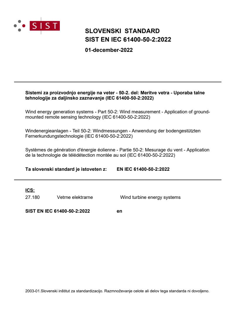 EN IEC 61400-50-2:2022 - BARVE
