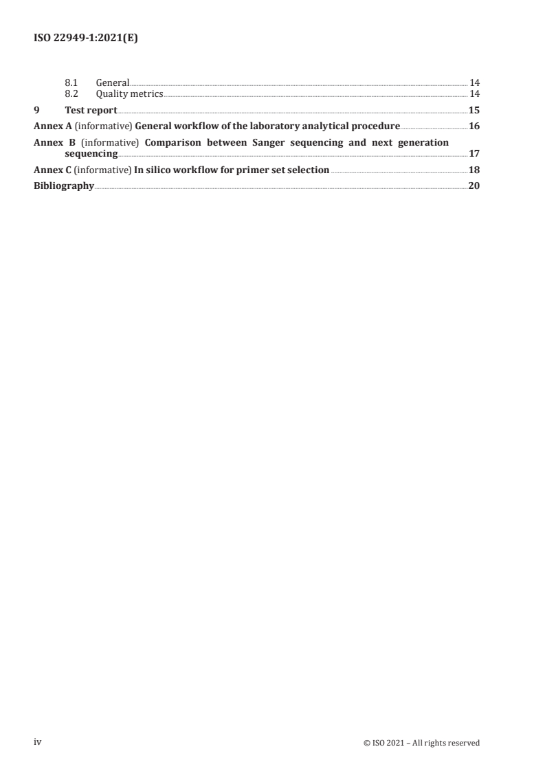 ISO 22949-1:2021 ISO 22949-1:2021 - Molecular biomarker analysis — Methods of analysis for the detection and identification of animal species in food and feed products (nucleotide sequencing-based methods) — Part 1: General requirements
Released:10/25/2021 - Page 4 preview