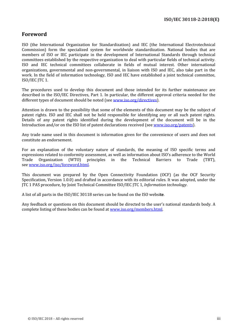 ISO/IEC 30118-2:2018 - Information technology — Open Connectivity Foundation (OCF) Specification — Part 2: Security specification
Released:11/19/2018