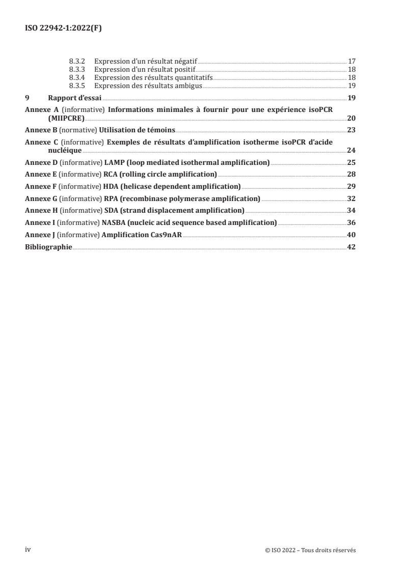 ISO 22942-1:2022 ISO 22942-1:2022 - Molecular biomarker analysis — Isothermal polymerase chain reaction (isoPCR) methods — Part 1: General requirements
Released:3/24/2022 - Page 4 preview