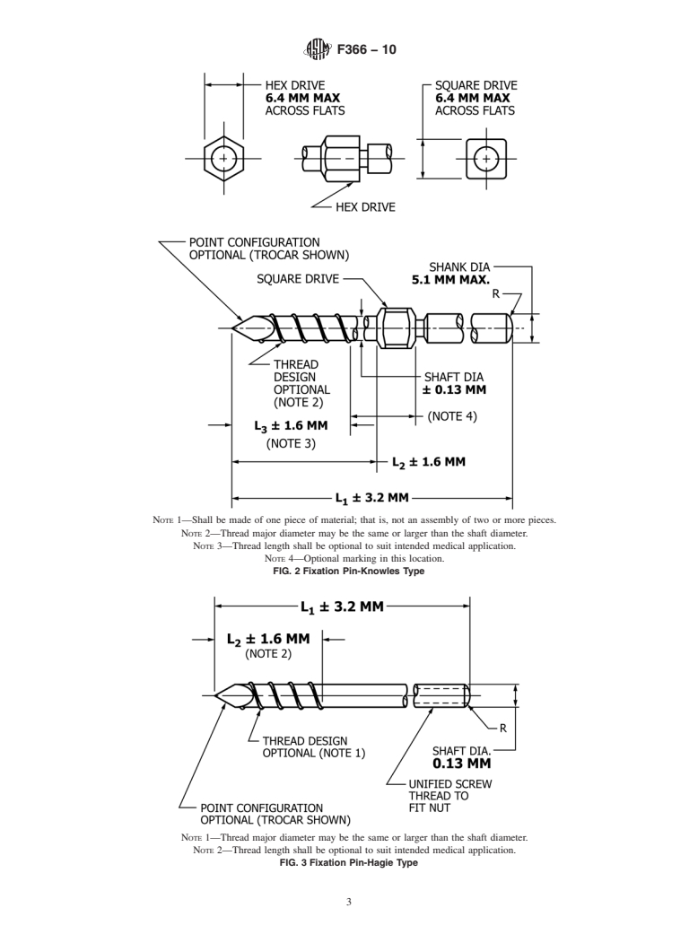 ASTM F366-10 - Standard Specification for Fixation Pins and Wires