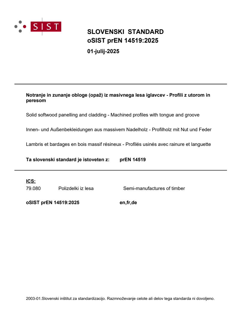 prEN 14519:2025