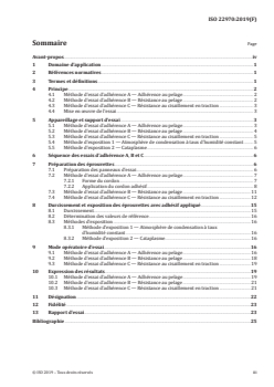 ISO 22970:2019 - Peintures et vernis — Évaluation de l'adhérence des adhésifs élastiques sur les produits de peinture par examen de l'adhérence au pelage, de la résistance au pelage et de la résistance au cisaillement en traction en combinaison avec une exposition à la condensation ou au cataplasme
Released:12/11/2020 - Page 3 preview