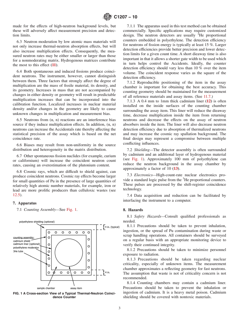 ASTM C1207-10 - Standard Test Method for Nondestructive Assay of Plutonium in Scrap and Waste by Passive Neutron Coincidence Counting