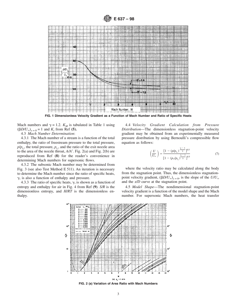 ASTM E637-98 - Standard Test Method for Calculation of Stagnation Enthalpy from Heat Transfer Theory and Experimental Measurements of Stagnation-Point Heat Transfer and Pressure