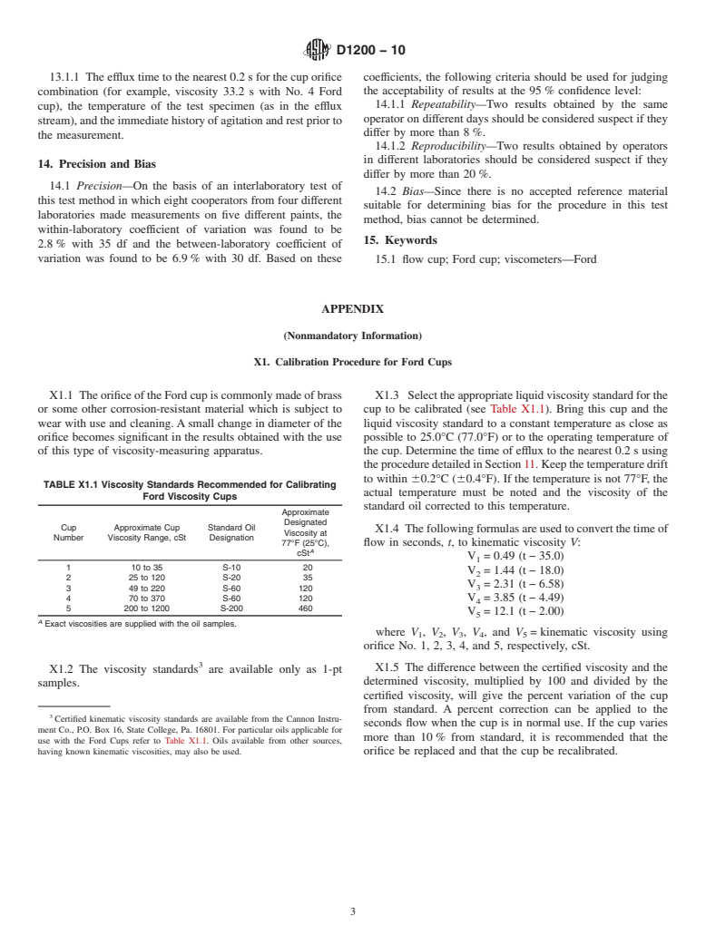 ASTM D1200-10 - Standard Test Method for Viscosity by Ford Viscosity Cup