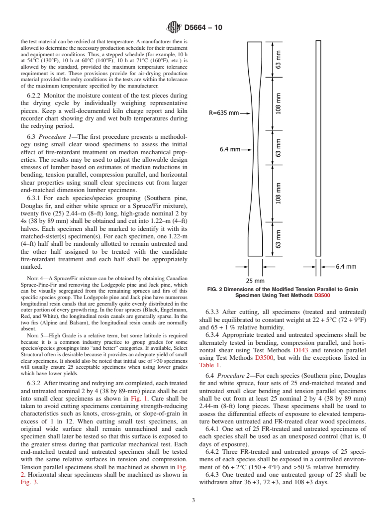 ASTM D5664-10 - Standard Test Method for Evaluating the Effects of Fire-Retardant Treatments and Elevated Temperatures on Strength Properties of Fire-Retardant Treated Lumber