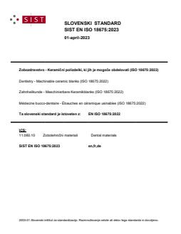 SIST EN ISO 18675:2023 - Page 1 preview