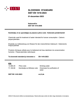 SIST EN 1410:2023 - Page 1 preview