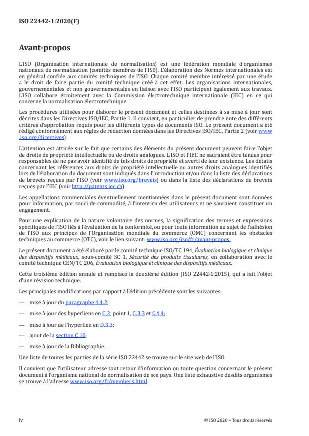 ISO 22442-1:2020 ISO 22442-1:2020 - Dispositifs médicaux utilisant des tissus animaux et leurs dérivés - Page 4 preview