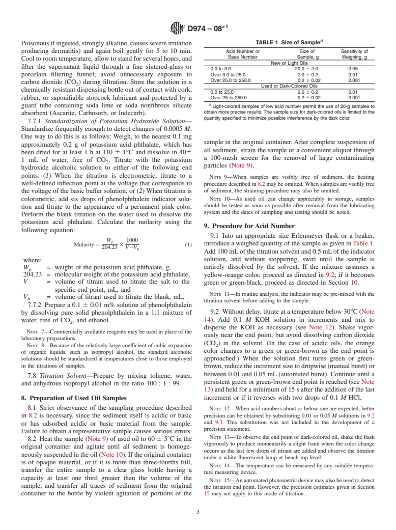 ASTM D974-08e1 - Standard Test Method for Acid and Base Number by Color-Indicator Titration