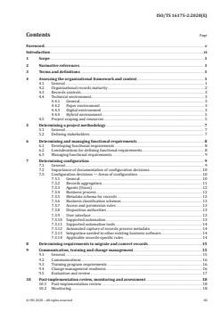 ISO/TS 16175-2:2020 - Information and documentation — Processes and functional requirements for software for managing records — Part 2: Guidance for selecting, designing, implementing and maintaining software for managing records
Released:5. 10. 2020 - Page 3 preview