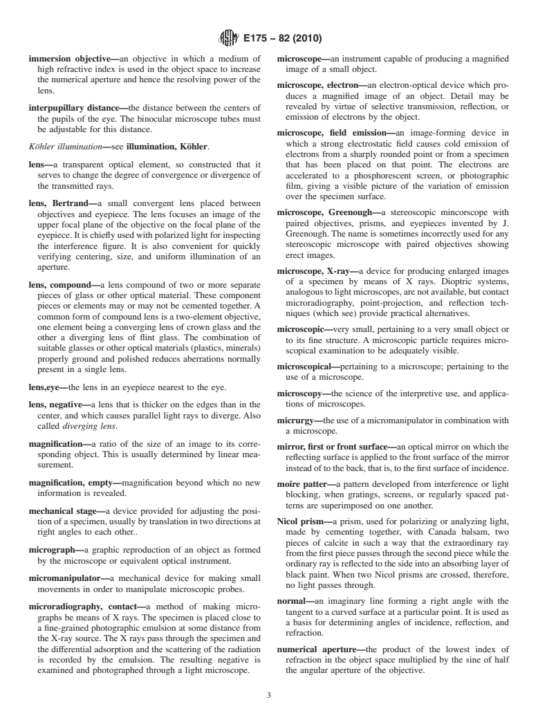 ASTM E175-82(2010) - Standard Terminology of Microscopy (Withdrawn 2019)