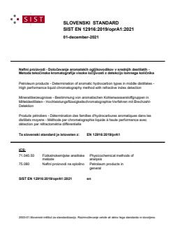 EN 12916:2019/oprA1:2021 - Page 1 preview