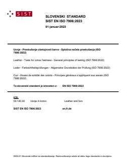 EN ISO 7906:2023 - Page 1 preview